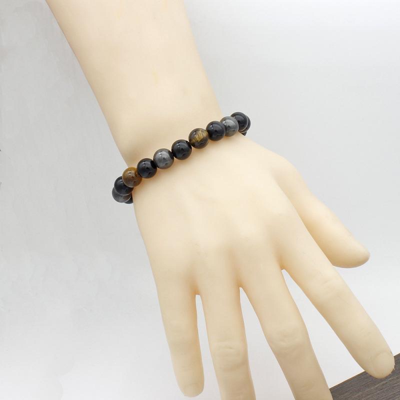 10MM Tiger Eye & Obsidian Magnetic Bracelet - Fashionable & In Stock