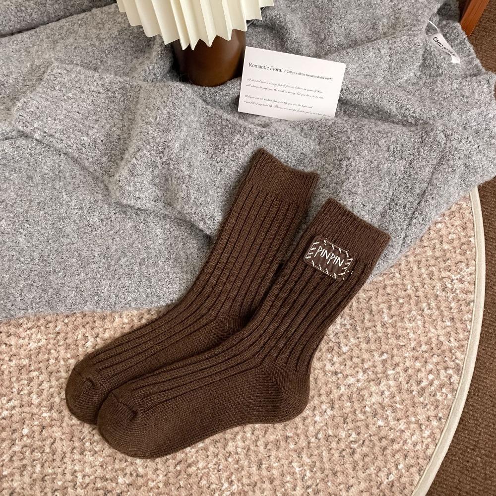 Keep Warm Snow Boot Socks Middle Tube Knitted Socks Fashion Mid-Tube Socks