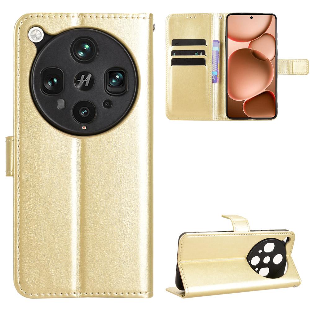 For Oppo Find X8 Ultra 5G PU Leather Case with Strap Crazy Horse Texture Phone Wallet Cover