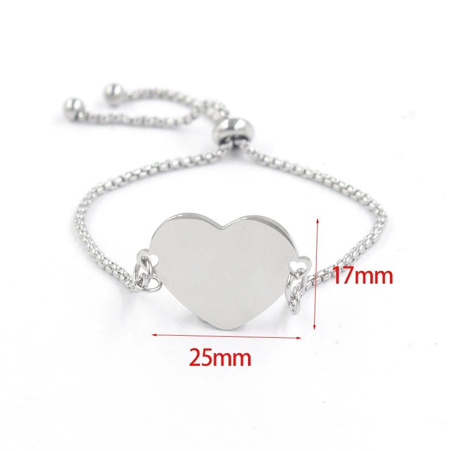 10 pcs stainless steel bracelets romantic heart-shaped pendant aesthetic bracelet ladies  mirror fashion jewelry party gift
