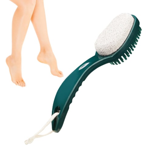 Pumice Body Brush - 2-in-1 Exfoliating Brush, Multifunctional Exfoliating Brush | Gentle Callus Remover with Non-Slip Grip, Natural Pumice Stone Tool,