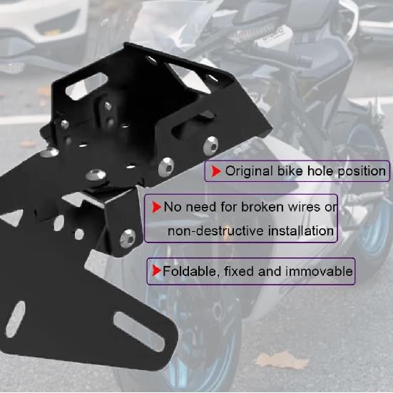 Off-Road Motorcycle Folding Rear License Plate Holder Fender Eliminator Kit Competible With Motorbike 675NK 675 NK 675 SS CF Moto 675SR 675 SR SR-R