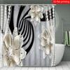 4pcs diamond flower shower curtain decoration, a beautiful housewarming gift for modern home decoration, a waterproof shower cur