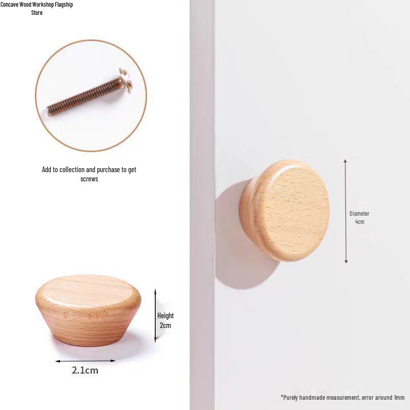 Mâner modern minimalist din lemn masiv pentru ușă și sertar