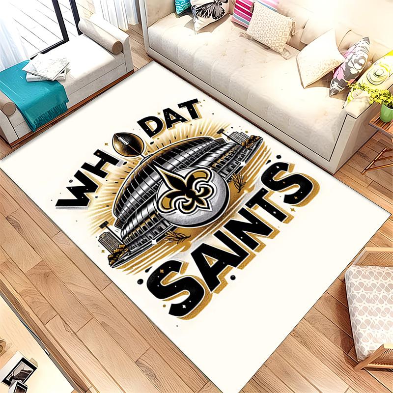 New Orleans Saints (14) Rug Suitable For Living Rooms Bedrooms Computer Rooms Dining Areas And Placement Under Tables And Chairs Also An Ideal Choice