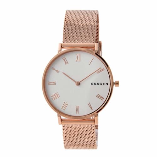 

Skagen Women s HALD Watch SKW2714, Silver Dial, Rose Gold Mesh, Stainless Steel
