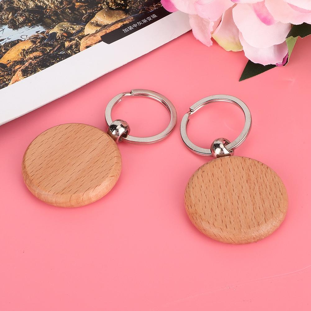 10PCS Beech Wood Key Chain Key   Keychains   Clothing Bag Decoration