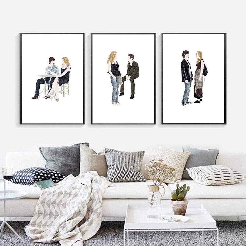 Before Trilogy Poster Art Print Classic Movie Poster Abstract Minimalist Wall Art Sunrise Canvas Painting Wall Picture Decor No Frame