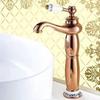 Evropská starožitná růžově zlatá a nefritová magická lampa umyvadlová baterie - Horká/studená směšovací