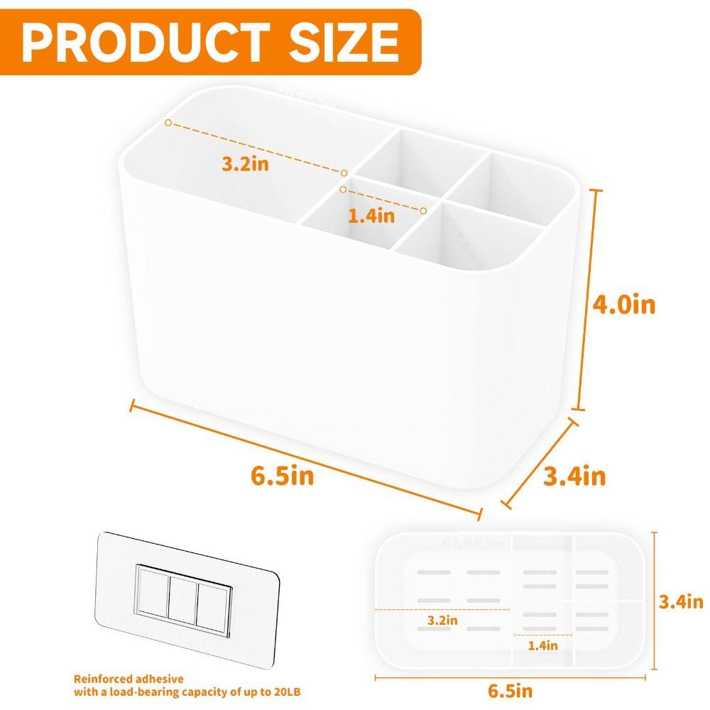 Storage Toothbrush Organizer Wall Mounted Tooth Brush Cup Stand  Bathroom
