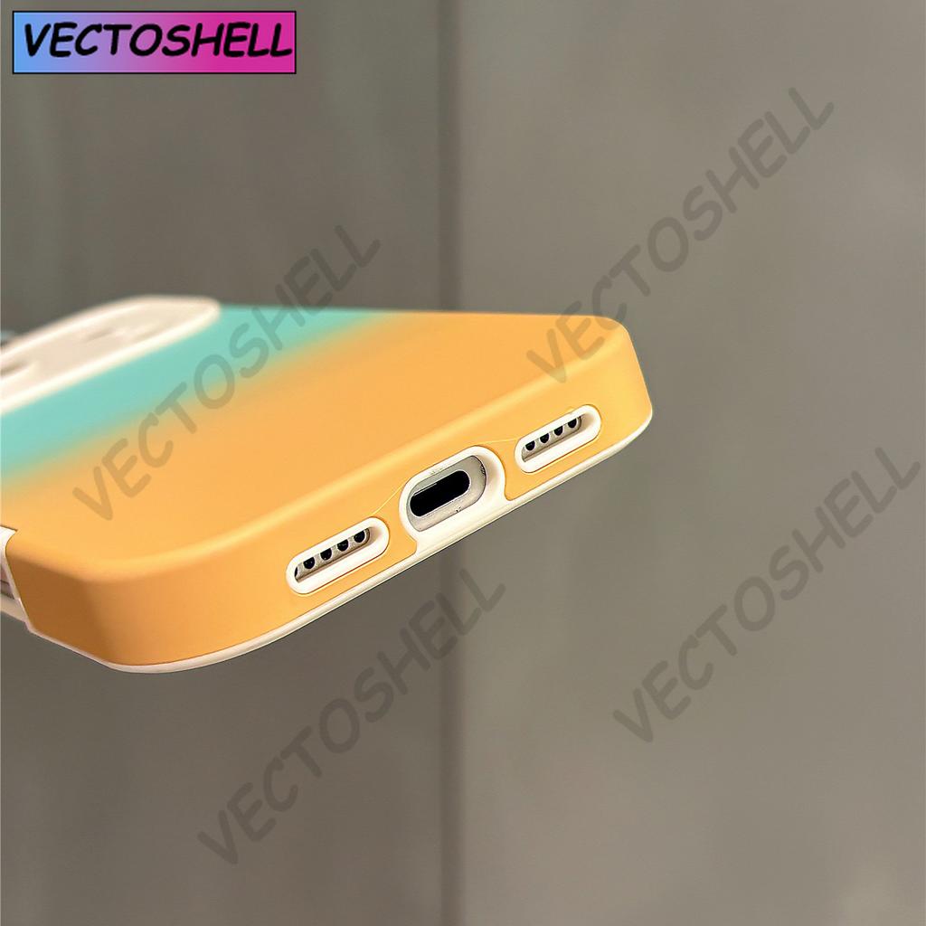 Gradient Color Matte Camera Protection Case For iPhone 17 16 15 14 13 Pro Max 2 IN 1 Large Window Anti-fall Bumper Phone Cover