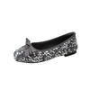 Sequined single shoes women's spring retro bow flats gentle grandma beanie shoes