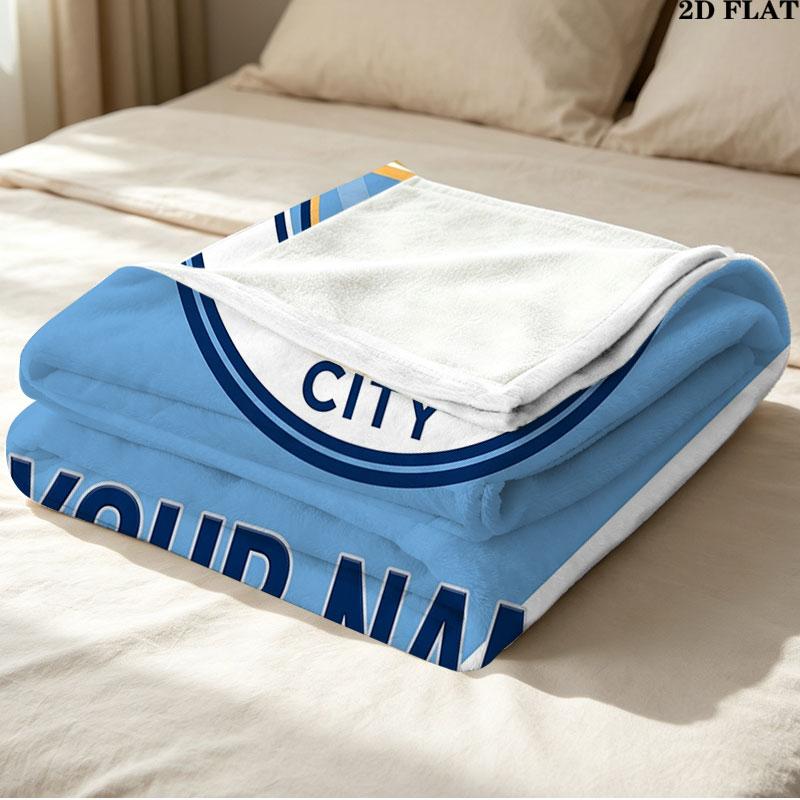 Vlastní deka Manchester City, Vysoká kvalita, Pohodlná pro všechna roční období, Domácí dekorace, Teplo a pohodlí