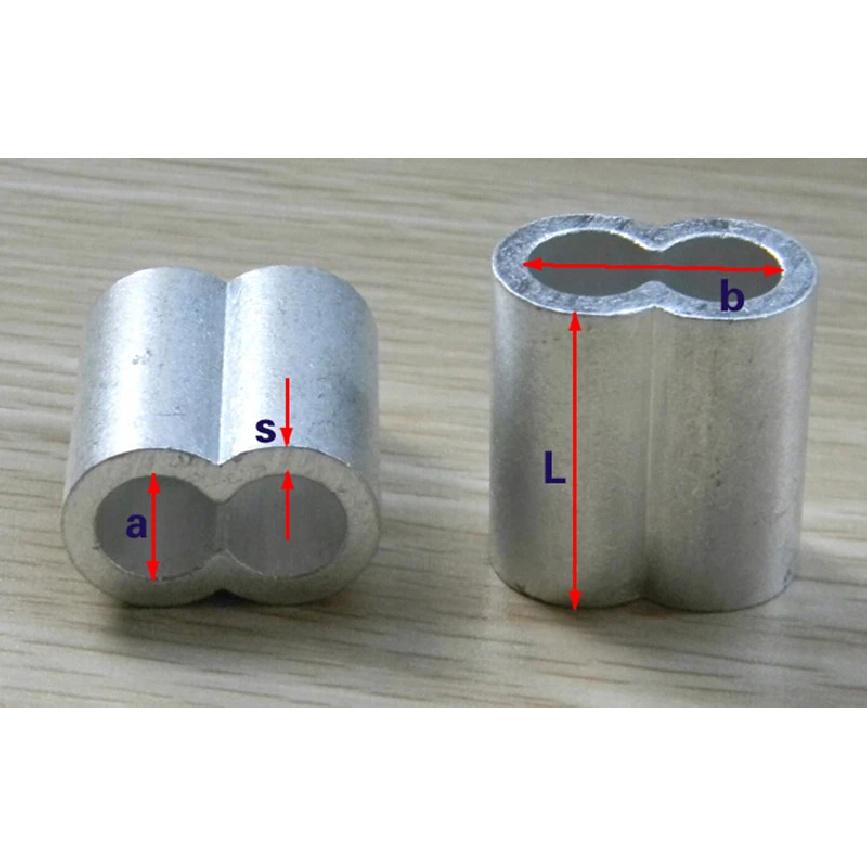500pcs 2mm M2 Sleeves Aluminum Oval Double Hole 8 Shape Ferrules For Crimpling Wire Rope Cable Clamp