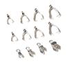 50pcs Stainless Steel 4-sizes Pendant Pinch Bail Clasps Necklace Hooks Clips Connector DIY Jewelry Making Findings