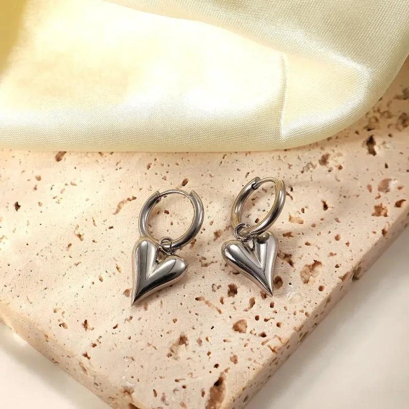Heart Pendant Necklace Golden Silver Color for Women New Trend Girls Clavicle Chain Jewelry Birthday Gifts