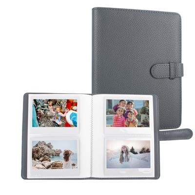 Kinokoo for Fujifilm Instax Wide 400 Photo Album, Holds 80 3.4x4.3-inch Photos, Available In 3 Colors, PU Leather (Gray), Birthday Gift