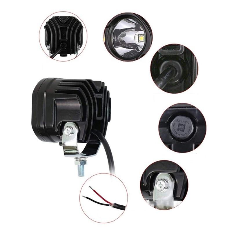 Universal 40W LED Work Light for Cars 6000LM Bright Spotlight with 4 Light Beads Energy Saving Amber Cube Light