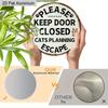 2D Flat Aluminum Cat Sign for Front Door, Keep Door Closed Sign for Home Front Door Wall Hanging Decor, Cat Warning Sign Decoration, Beware of Cat
