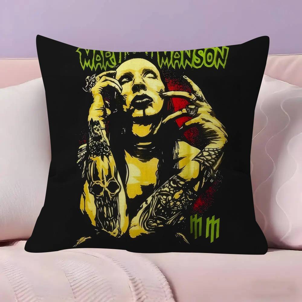 Classic Rock Band M-Marilyn M-Manson Cushion Cover Decorative Pillow Sofa Home Decor case pillow cases