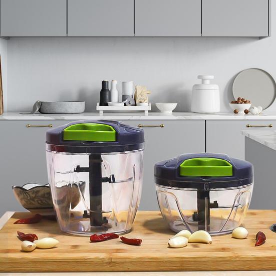 Garlic Peeler Manual Food Chopper with Sharp 420 Stainless Steel Blades Onions Vegetables Fruits Nuts Herbs Garlic Masher