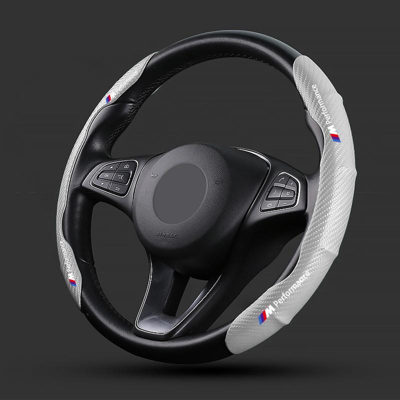 2pcs Carbon Fiber Non-Slip Steering Wheel Cover Car Accessories For BMW M E34 E36 E60 E90 E46 E39 E70 F10 F20 F30 X5 X6 X1 M3 M5 M6 E71 F01 F02 F87