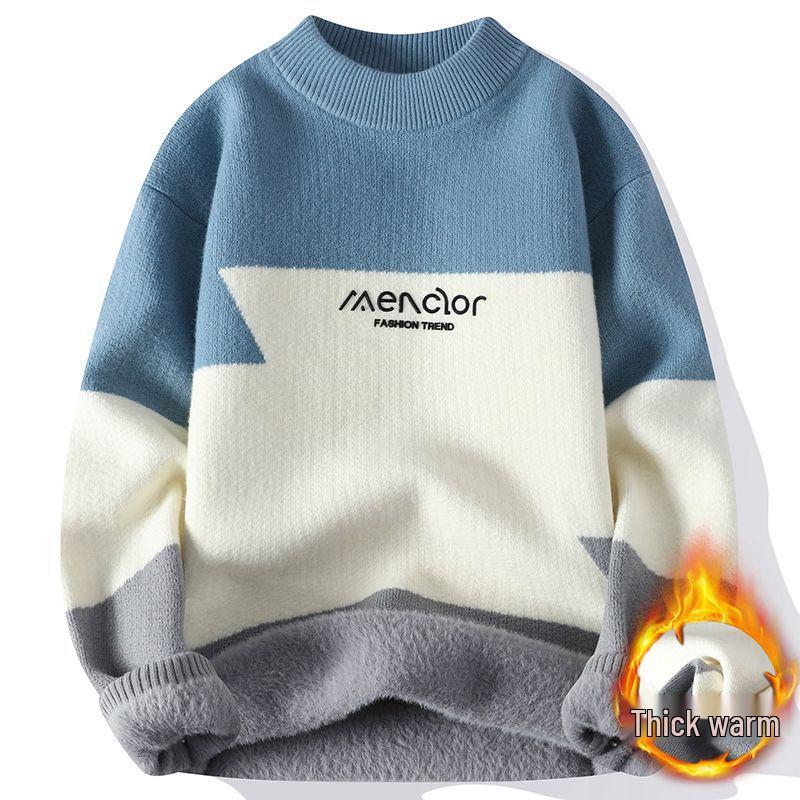 Herr Mink Cashmere Höghalsad Tröja - Vinter Förtjockad Stickad Trend