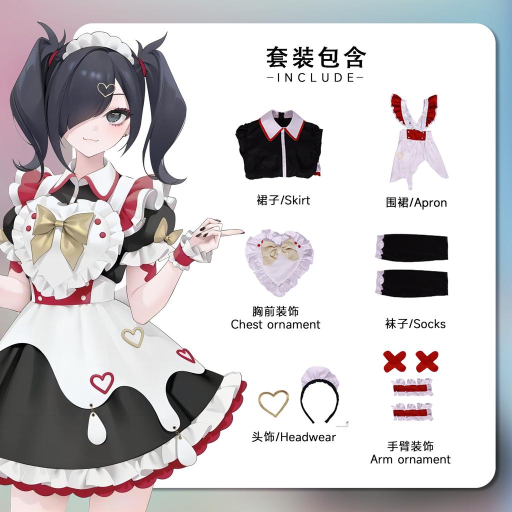 Needy Girl Overdose Maid Dress Amechan K Angel Cosplay Costume Jirai Kei Game Full Set Chou Zetsu Sai Kawa Ten Shi Chan