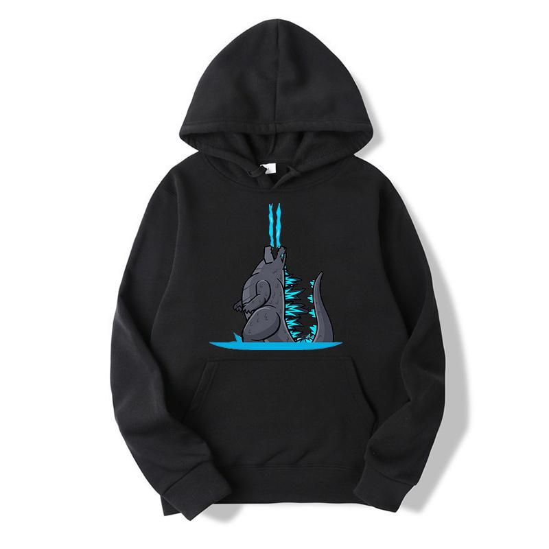 Godzilla Sweatshirt Adult Spring Autumn Hoodie with Hat Women Long Sleeve Clothes Pocket Cool Print Pullover Monster Clothes