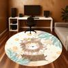 1pc Lion, Crown Round Chair mat Area Rug - Non-Slip, Floor Mat for Office, Bedroom, home decor Christmas Gift p0811442