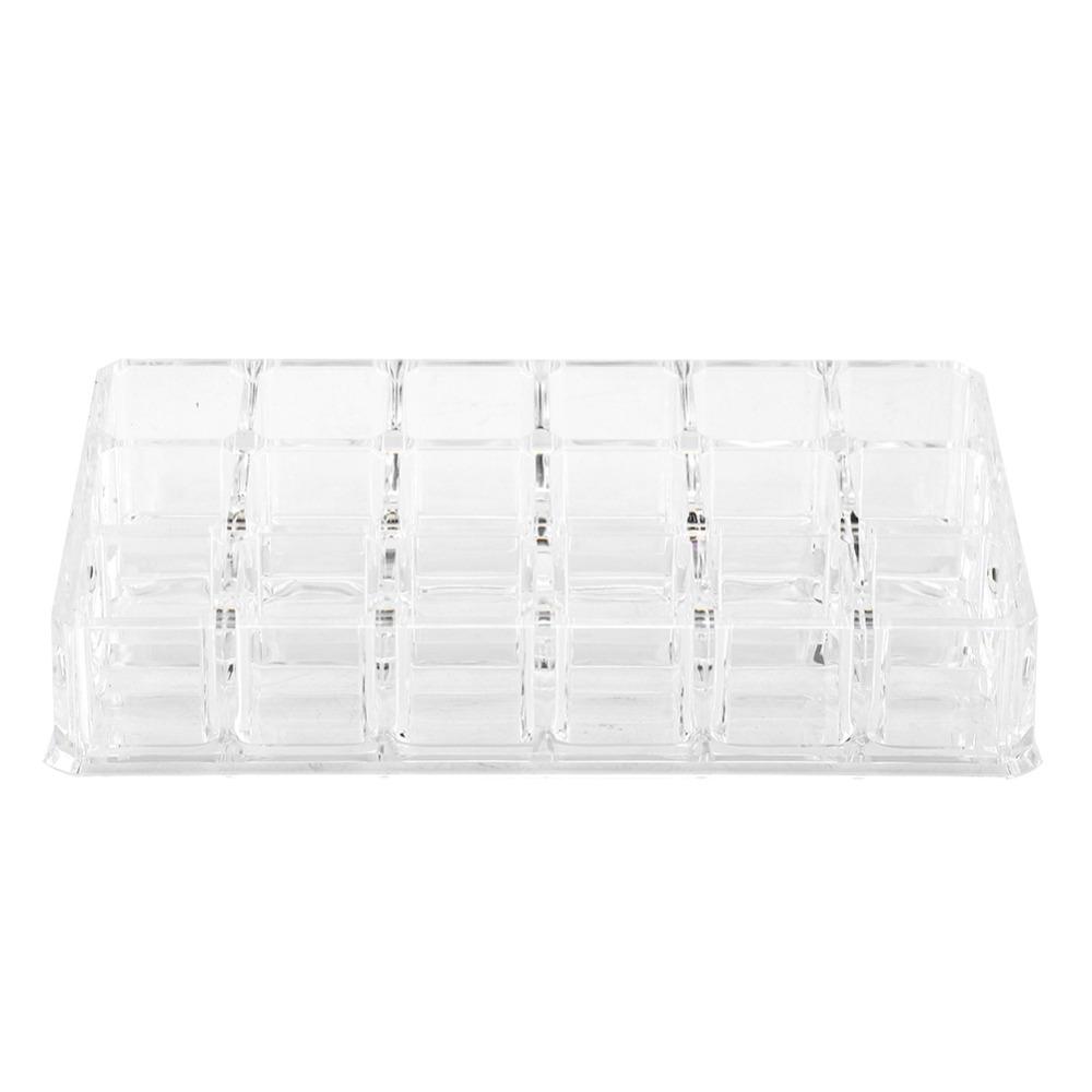 Desktop Box 18 Grid Mini Cabinets Drawer Portable Clear Lipstick Holder Multi Level 3 Rows Makeup Organizer Makeup Display