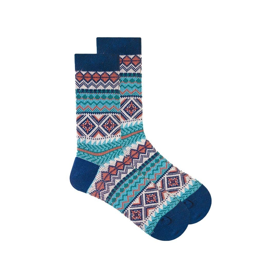 

New Autumn and Winter Socks Retro National Style Tube Socks Fashion Combed Cotton Sports Socks for Men and Women Couples
