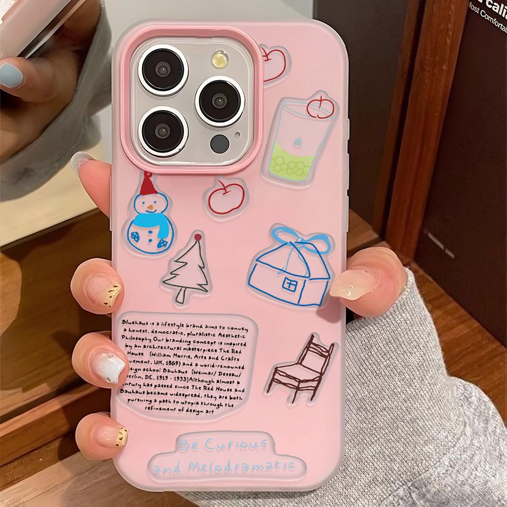 Malovaný kryt na telefon pro iPhone 15 11 13 14 pro 15 16 Pro Max 12 13 16 Pro Roztomilý Módní Vtipný Kryt na telefon se šňůrkou Nejnovější Doporučení Top prodeje