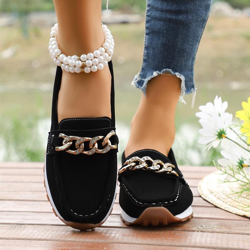 New Large-sized Single Shoes with Water Diamond Metal Thick-soled Soles for Women To Wear on One Foot