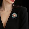 Full Diamond Fireworks Brooch, Large Pearl Brooch, Unique Design Pin