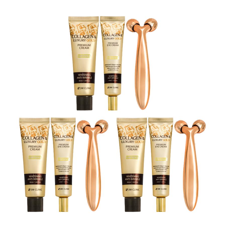 3w Clinic Kollagen & Luxus Gold Premium Faltenlösung Set (2 Gegenstände) (3 Optionen)