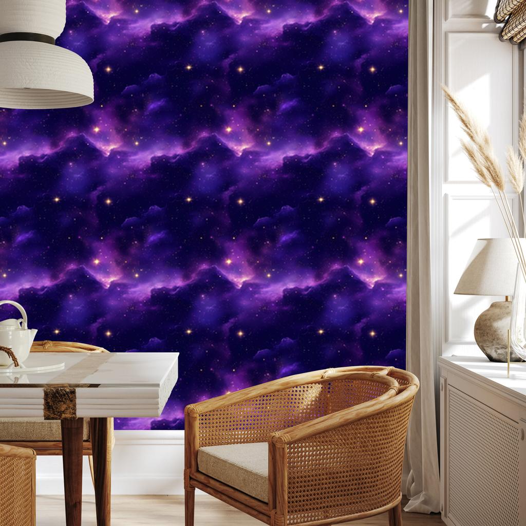 Watercolor Galaxy Indigo and Navy Blue Wallpaper for Living Room and Bedroom 50x1000