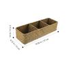 1Pcs Home Storage Box Woven Organizer 3 Compartments Desktop Sundries Storage Case Sea Grass Woven Desktop Organizer