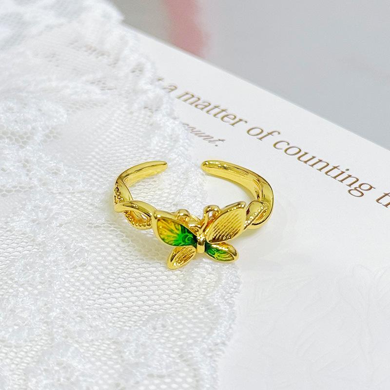 Medieval Vintage Butterfly Series Zir*****Pen Ring Personalized Retro Niche High-End Ring
