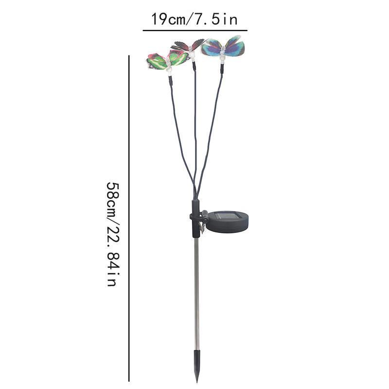 Садовые светодиодные светильники на колышке «Три бабочки» для улицы