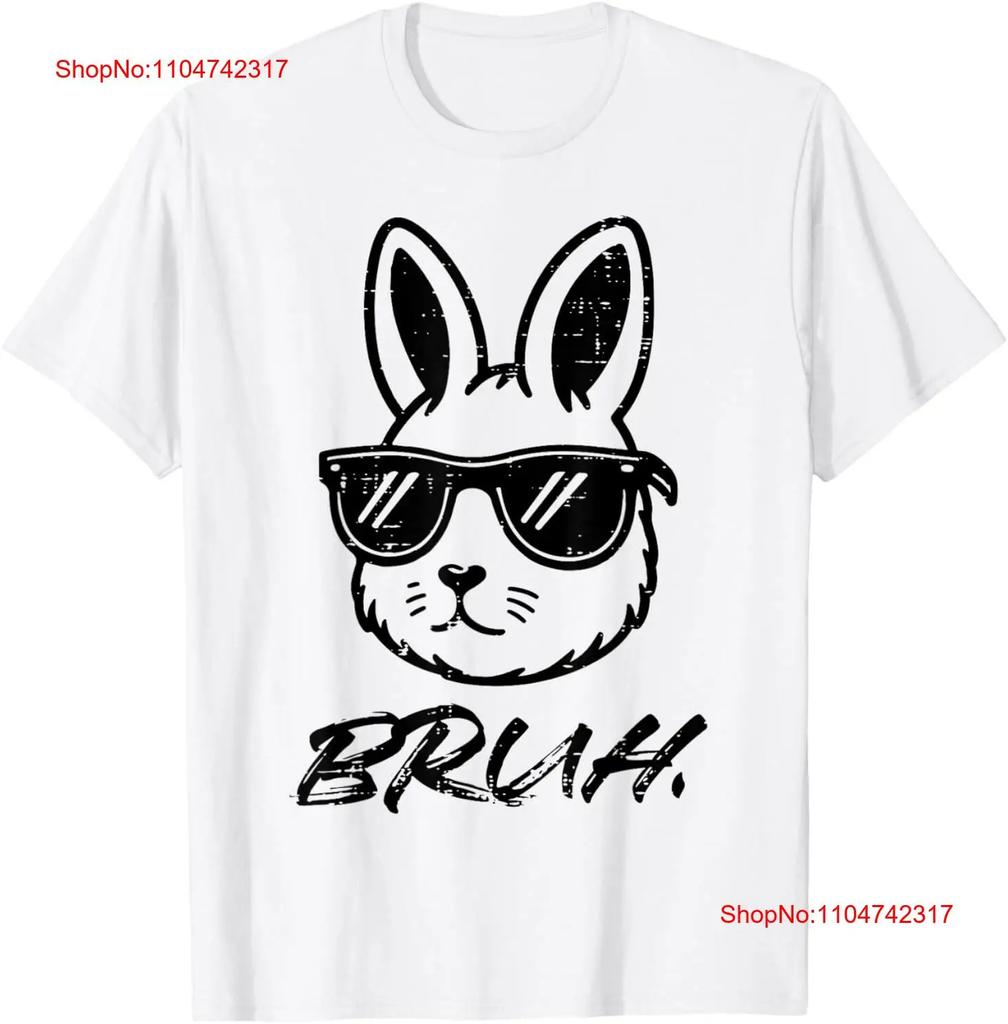 Easter Bruh Bunny Sunglasses Funny Meme Unisex Boys Kids T Shirtns or Shirt vintage Washed Top For Everyday Wear homme Slightly