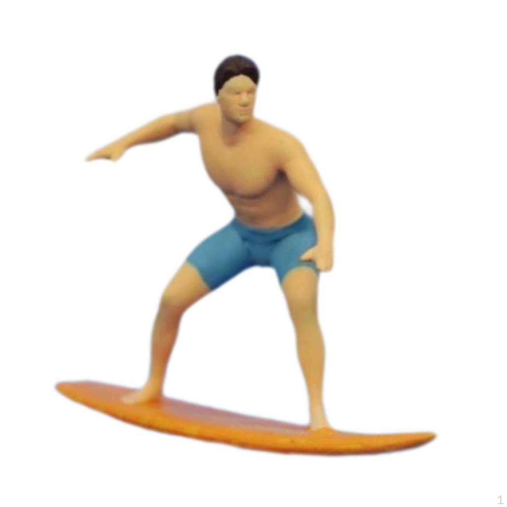 1/64 Miniature Surfing Figure Figurine Desk Decoration Photography Props Collection Tiny