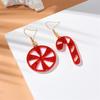 New Christmas Mirror Star Christmas Hat Candy Stick Acrylic European and American Earrings