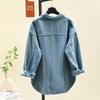Long-sleeved Shirt Women Winter Thickened Loose Casual Medium-length Solid Color Button Cardigan Shirt