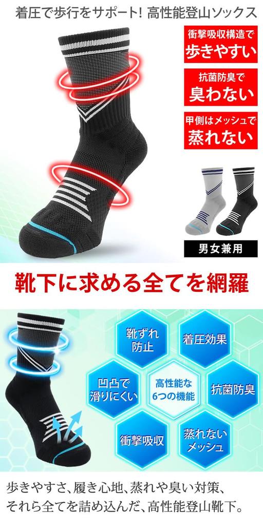 Radweather Hiking Socks for Men and Antibacterial and Odor Thick Pile for Shock Mesh for Camping Women, Resistant, Absorption, Stuffiness, Non-Slip,