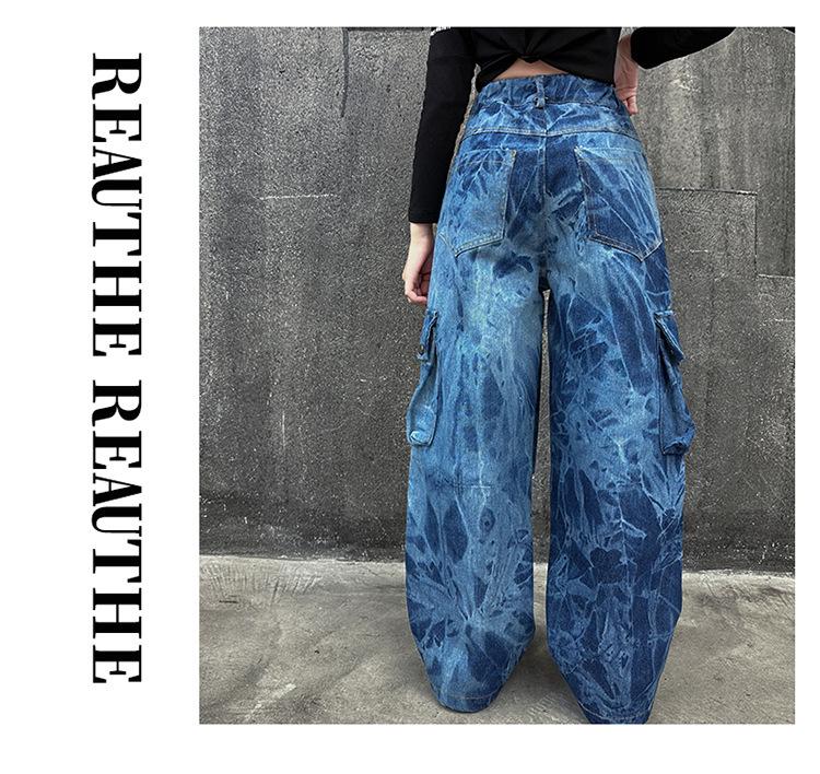 Dívčí trendy volné cargo džíny jaro/podzim 2025