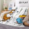 1Pc Calvin and Hobbes Print Flannel Blanket, High quality Comfortable for All Seasons, Home Decor, Warmth and Comfort, Perfect for Christmas Gifts