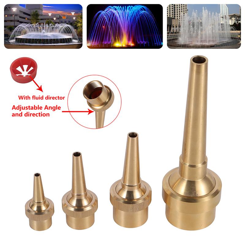 1/2" 3/4" 1" Female Thread Copper Straight Jet Fountain Nozzle Adjustable Water Fountain Garden Park Radial Water Column