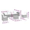 7-teiliges Gartensofa-Set mit Kissen Schwarzes Poly-Rattan