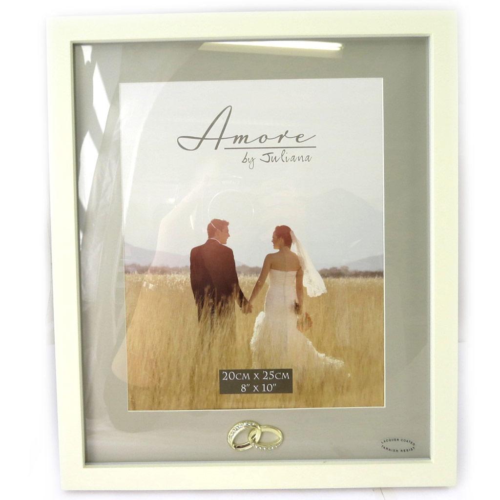 Les Trésors De Lily [M7731] - Ivory 'Romance' Photo Frame (20x25 Cm) Gold Wedding Rings